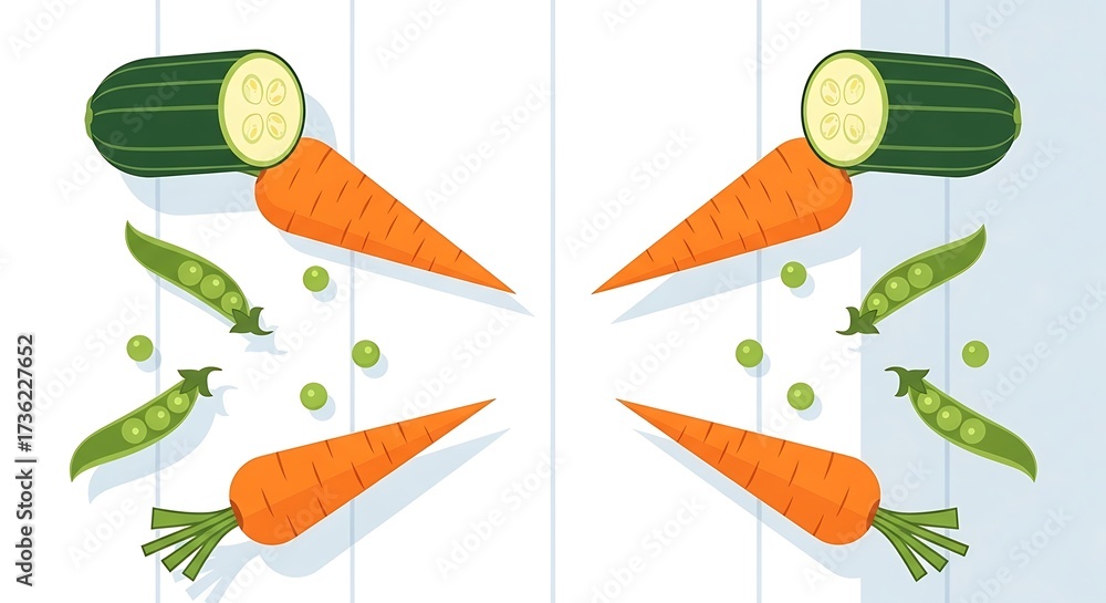 set of fresh vegetables isolated