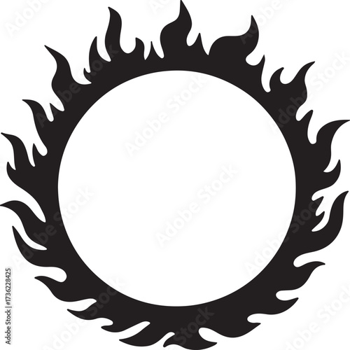 Circle Fire vector frame.