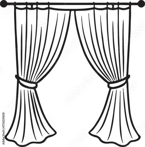 vector illustration of a curtains