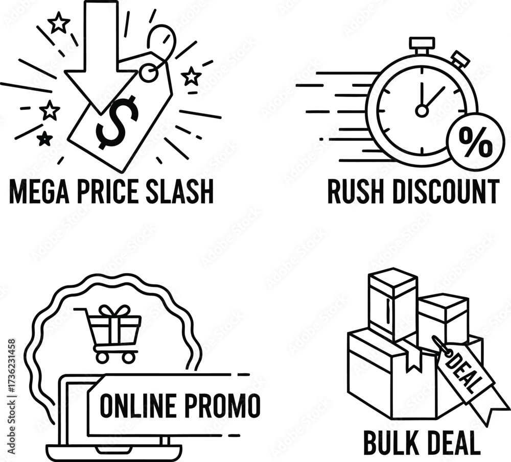 Fototapeta premium Vector art of sales badges