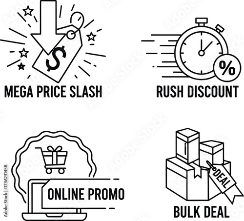 Vector art of sales badges