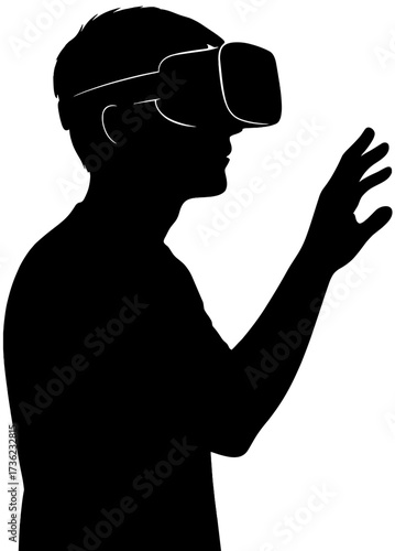 Virtual Reality VR Headset Silhouette | Gaming Vector Illustration
