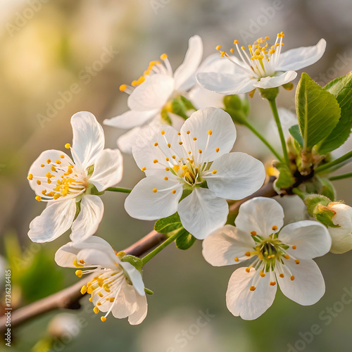 closeup of apple blooms
