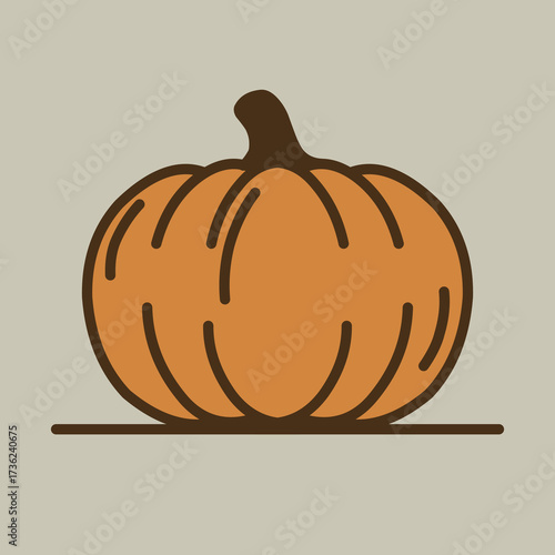 Vintage Retro Autumn Pumpkin Silhouette
