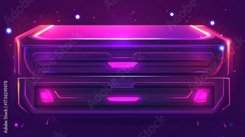 Abstract Server Architecture with Glowing Elements and Lines