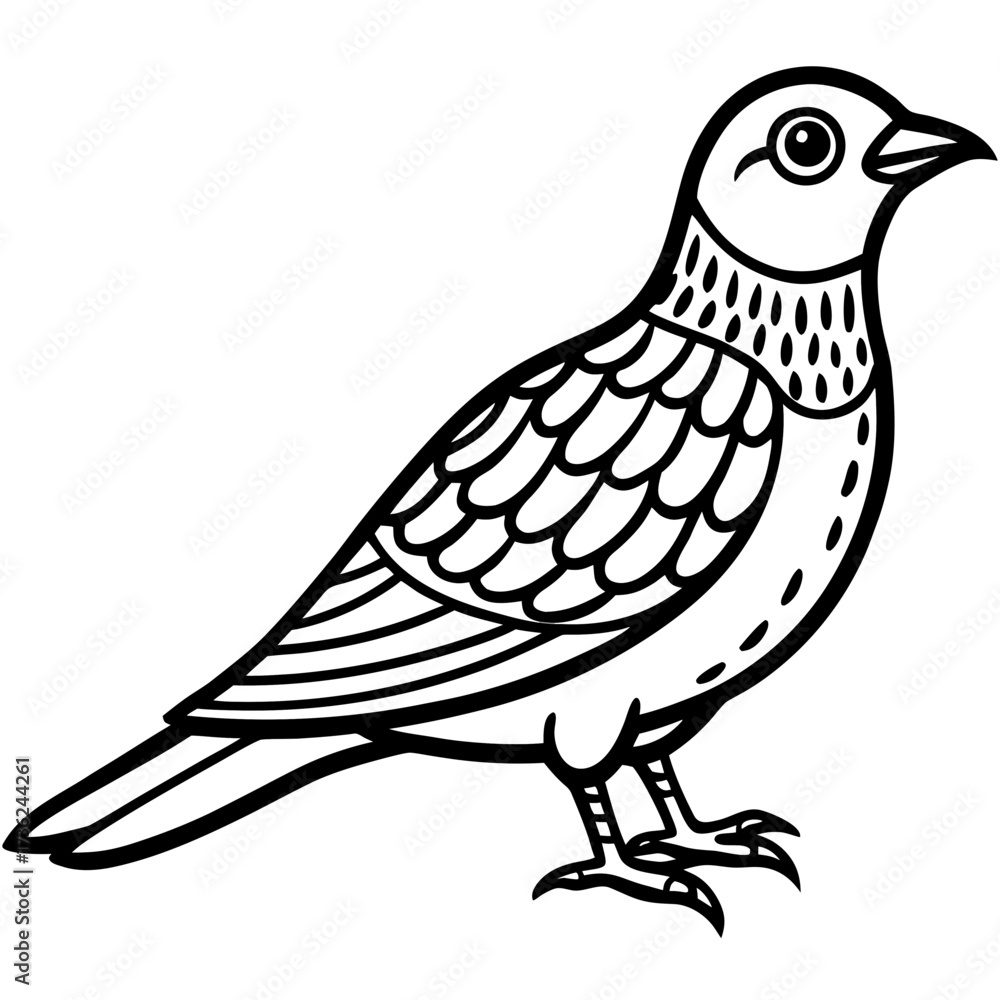 Obraz premium Nightjar line art vector