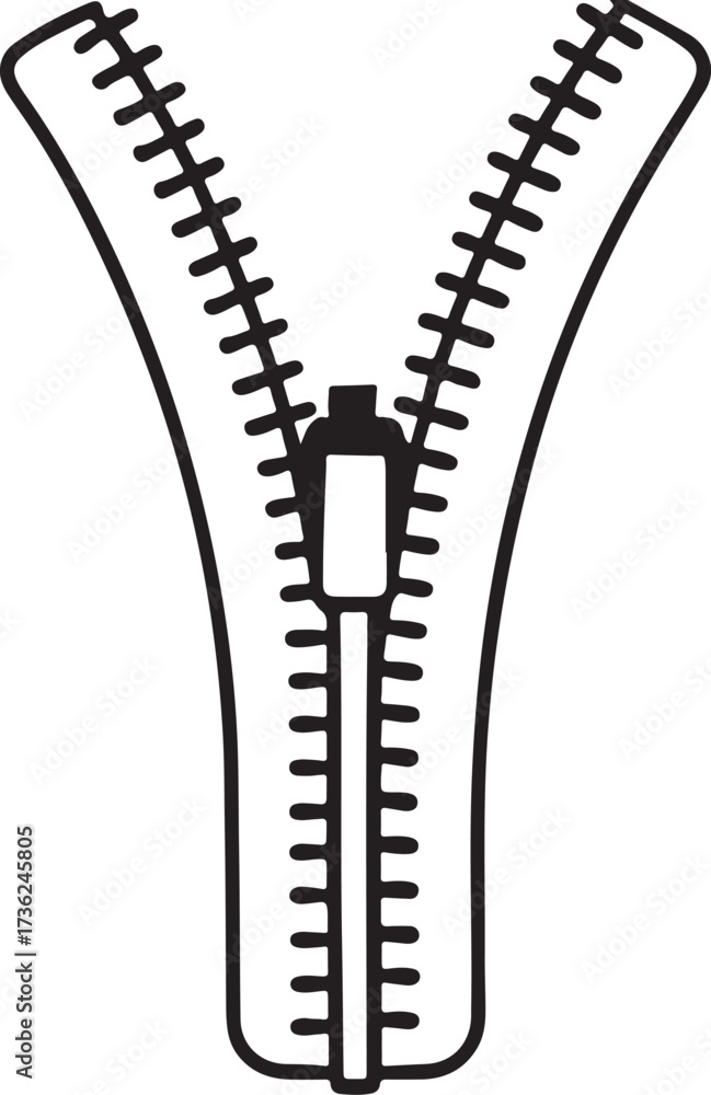 Obraz premium zipper line art, coloring book page line art drawing, vector and illustration