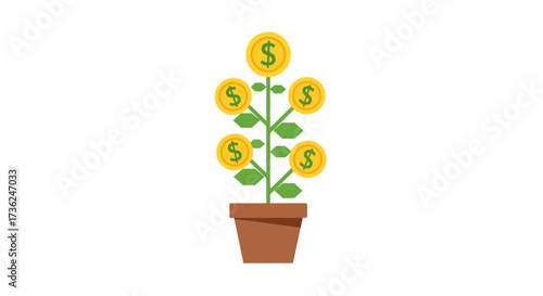 Financial Growth Investing in a Prosperous Future Through Money Plant Metaphor