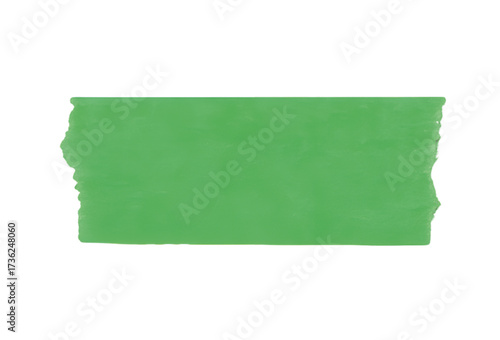 Torn Green Adhesive Tape Piece with Jagged Edges, Isolated Vector for Craft Projects, Packaging Design, and Creative Visual Elements
