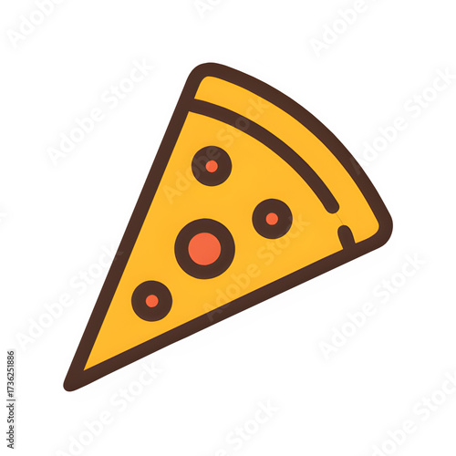 Delicious Pizza Slice Illustration A Colorful and Appetizing Icon for Food and Restaurant Concepts