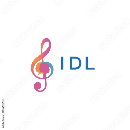 "IDL Music and Arts Logo Design, Abstract Treble Clef with Human Faces", IDL Later Logo, 
