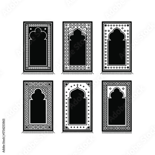 Collection of islamic prayer rugs silhouette