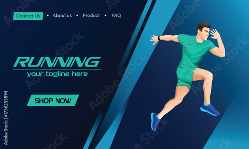 Athletic Runner Illustration – Sports Training and Fitness Concept Design