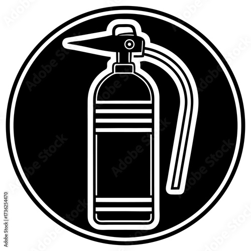 Editable outline graphic of a fire extinguisher a crucial safety symbol for emergency preparedness and fire prevention suitable for various design applications