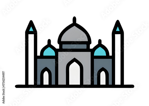 Architectural Icon A Vector Illustration of a Classic Monument with a Detailed Outline