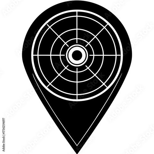 Alert location pin icon with a prominent exclamation mark inside symbolizing an urgent notification or warning for a specific geographical point on a map