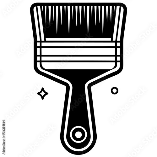 Minimalist flat paint brush icon design simple line art illustration for creative projects and artistic tools