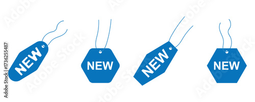 New tag symbol icon, new product, novelty, newest item. 