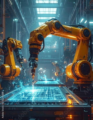 Wallpaper Mural Advanced robotics in industrial settings showcasing intricate machiner Torontodigital.ca