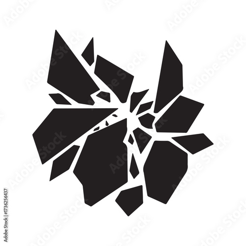 Geometric Shards Abstract Vector Design with Black Fragments