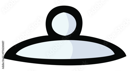 Ceramic porcelain teapot lid illustration. Editable color vector