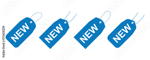 Set of new arrival tag icon set.