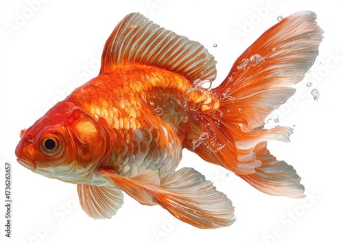 Goldfish in motion, vibrant colors