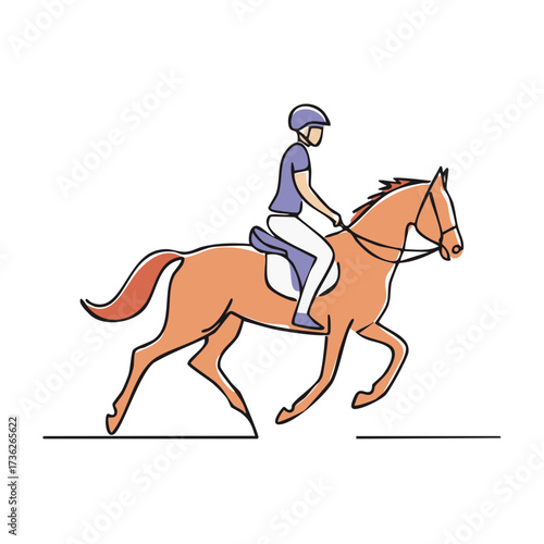 Horseback Riding Minimalistic Style Illustration Equestrian Sport