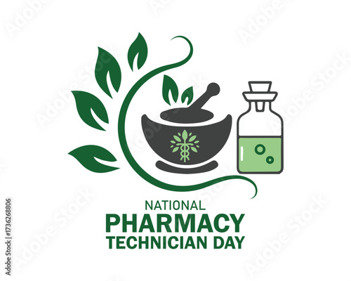 National Pharmacy Technician Day. Holiday concept. Template for background, banner, card, poster with text inscription. 