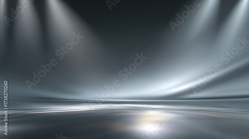 Modern Dark Gray Stage with Spotlight Lighting Effect for Product Display