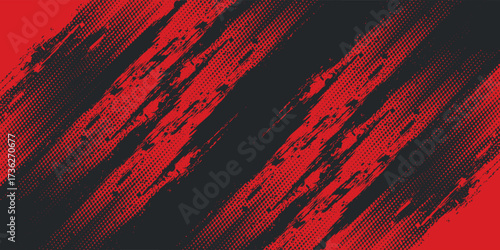 Background, contrast red and black color abstract template for business design. Technology style. You can use it for advertising, sports posters, templates, business presentations. Vector illustration