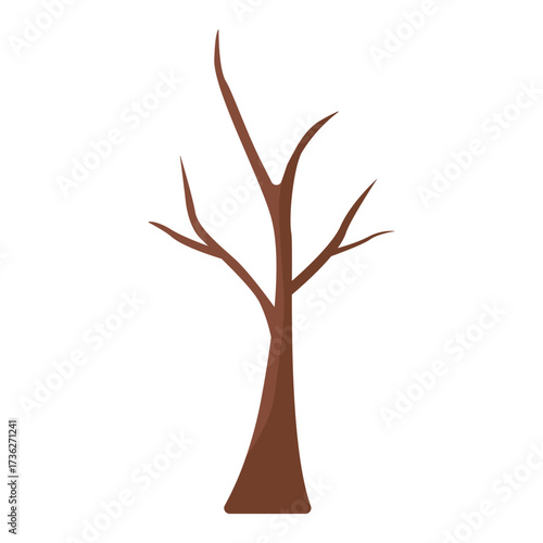 Winter tree vector. Isolated vector design elements, hand-drawn wooden twigs, logs, tree branches vector.