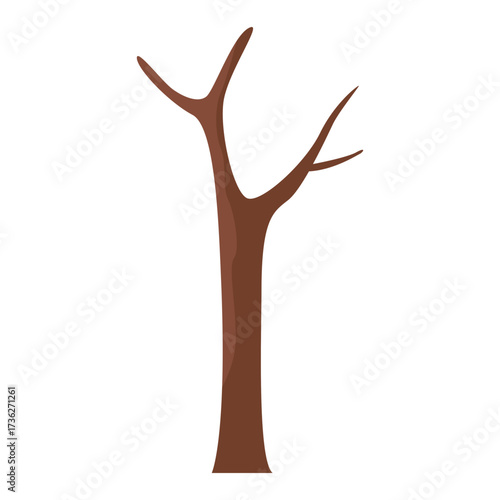 Winter tree vector. Isolated vector design elements, hand-drawn wooden twigs, logs, tree branches vector.