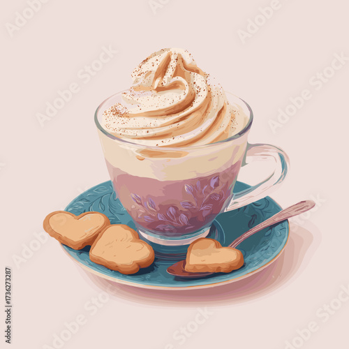 Suspiro a la Limeña Peruvian Dessert Vector Illustration