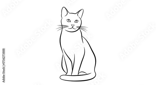 Minimalist cat illustration, perfect for pet lovers, animal enthusiasts, and those seeking simple, elegant line art for their projects