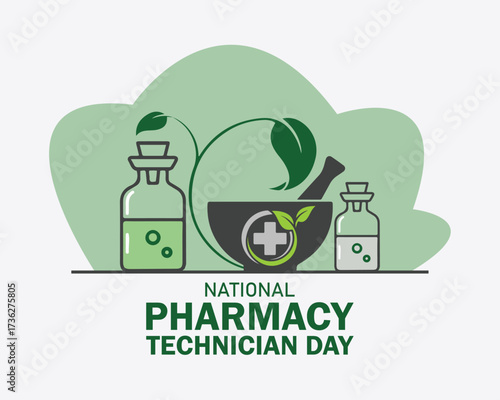 National Pharmacy Technician Day. Holiday concept. Template for background, banner, card, poster with text inscription. 
