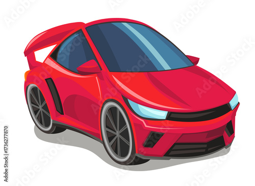 Cartoon street racing car vehicle on white background illustration for children