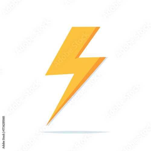 Yellow lightning bolt illustration energy concept electric current sign