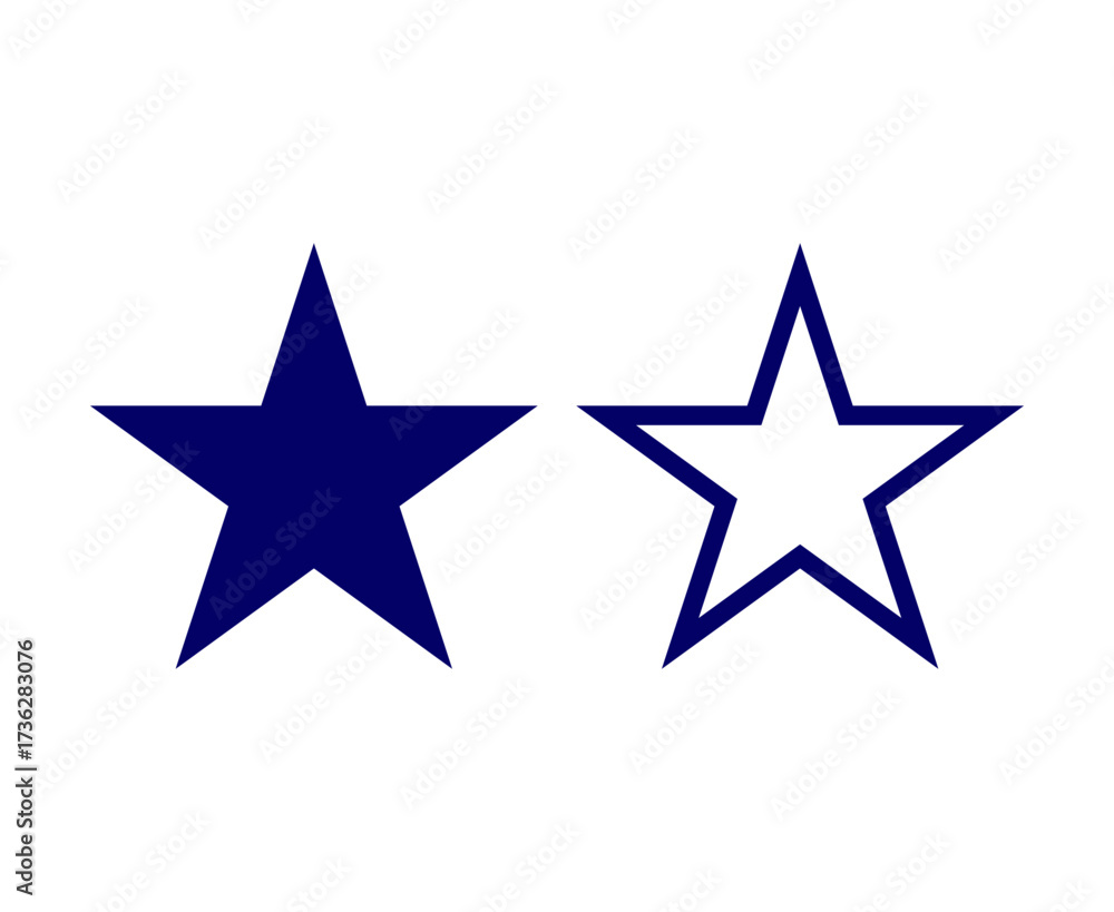 Fototapeta premium Star Shape And Star Outline Stroke Blue Symbol Vector Illustration