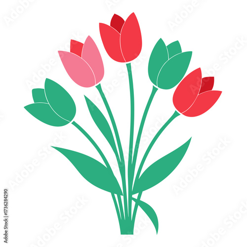 bouquet of red tulips
