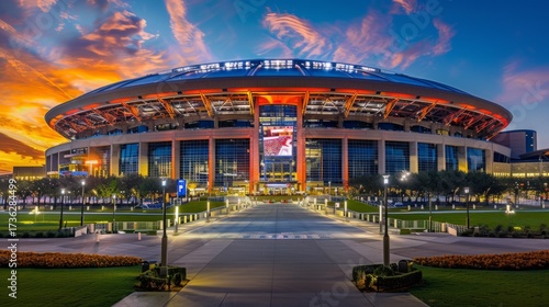 Prominently displayed stadium name sign
