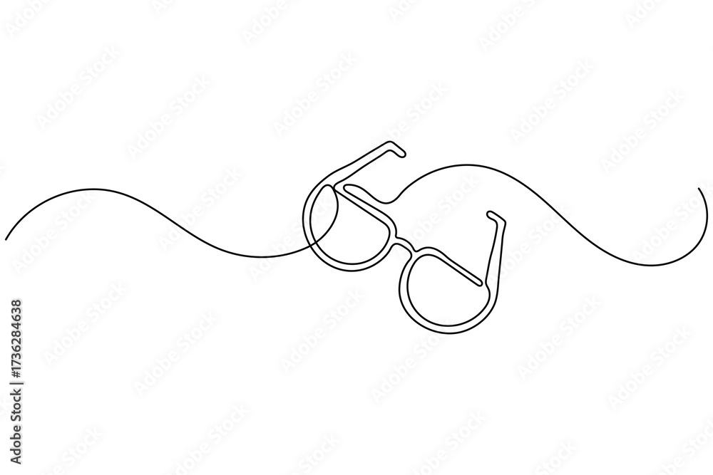 Obraz premium Sunglasses icon continuous one line drawing minimalist style isolate outline vector illustration 