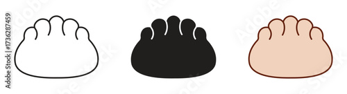 Dumpling icon set , dim sum Asian logo icon, Chinese food meal. Vector illustration .
