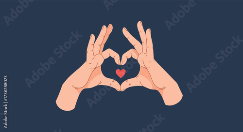 Expressing love and affection with hand gestures creating a heart shape.