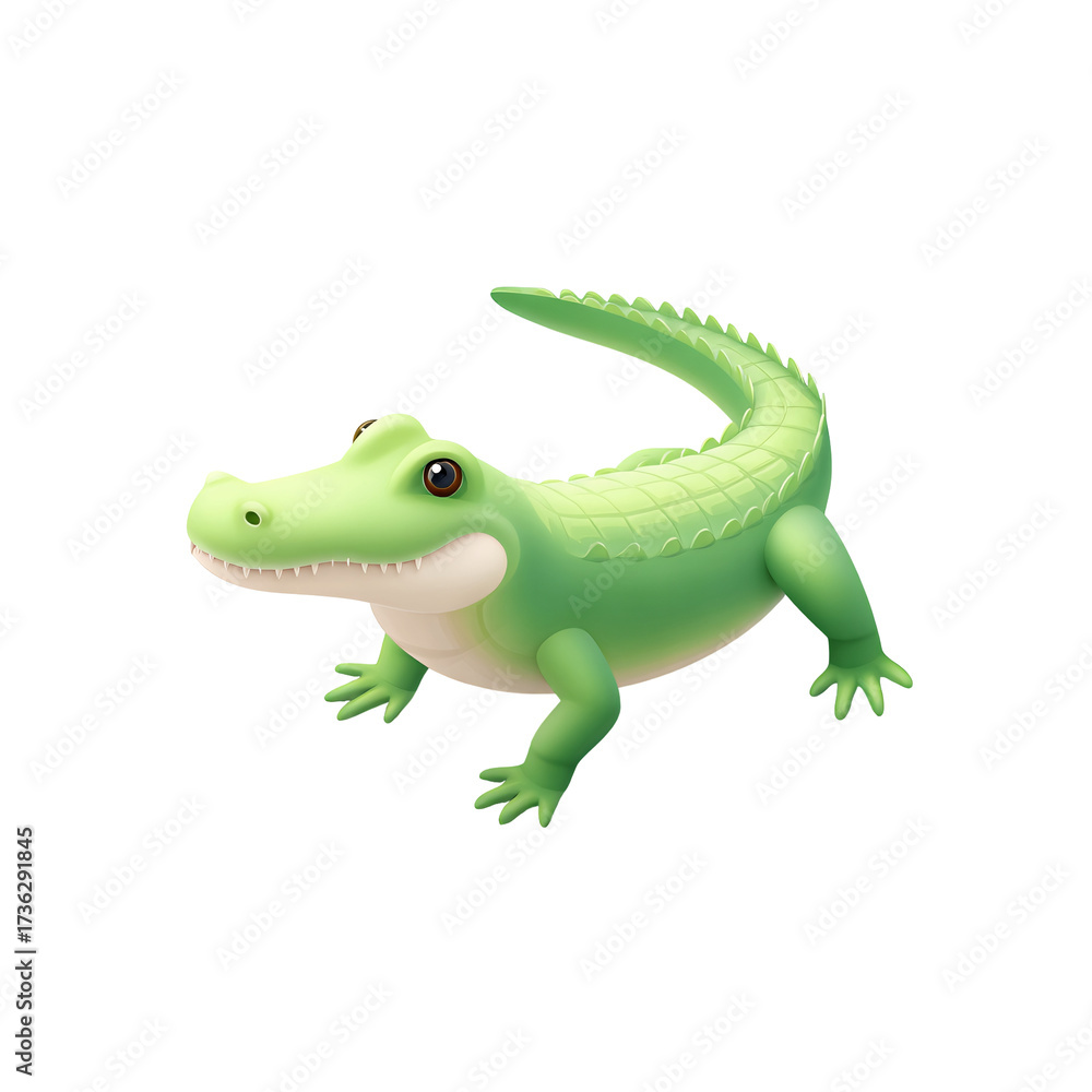 Obraz premium Vibrant isolated alligator icon on transparent for graphic design