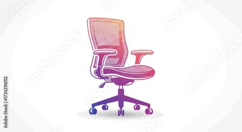 Fotografie Ergonomic Office Chair with Mesh Back and Adjustable Armrests in Gradient Colors
