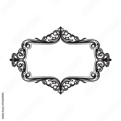 Large set vector black silhouette frame cartouches badges silhouette vector