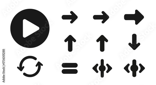 Comprehensive collection of directional navigation elements for user interface design