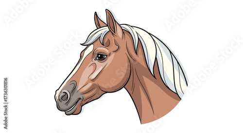 Digital illustration capturing the grace and beauty of a chestnut horse portrait with elegant
