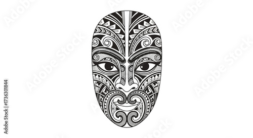 Detailed tribal face art showcasing intricate designs on a stark white background